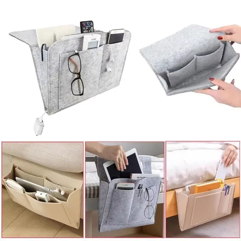 Bedside Hanging Storage Bag Mobile Phone Remote Control Tissue Storage Box Bedside Book Hanging Bag Sundry Household Items