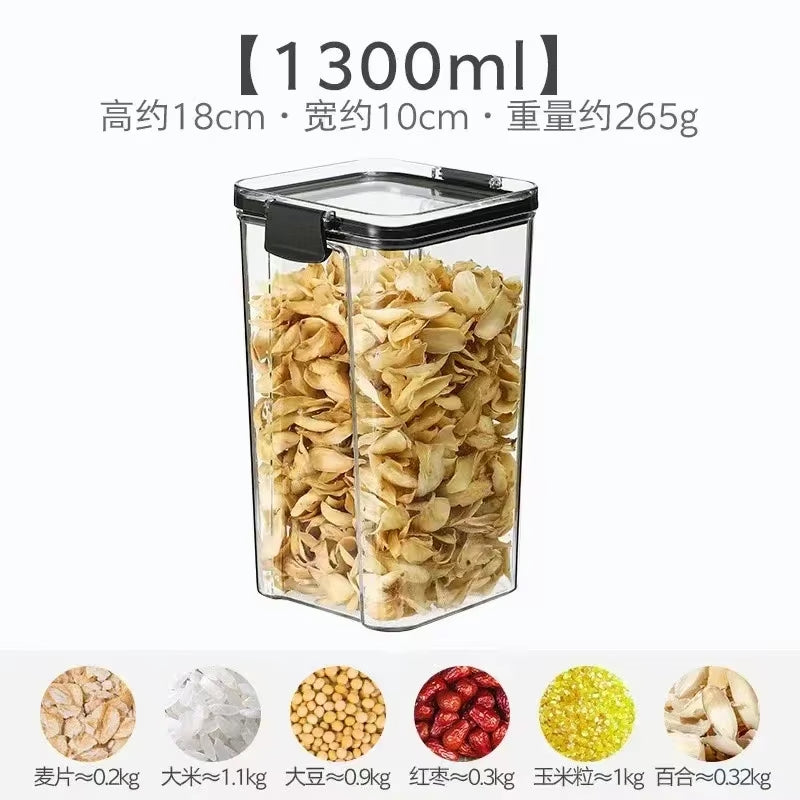 460-1800Ml Sets Stackable Kitchen Sealed Jar Plastic Food Storage Box Multigrain Tank Bottle Dried Fruit Tea Storage Containers