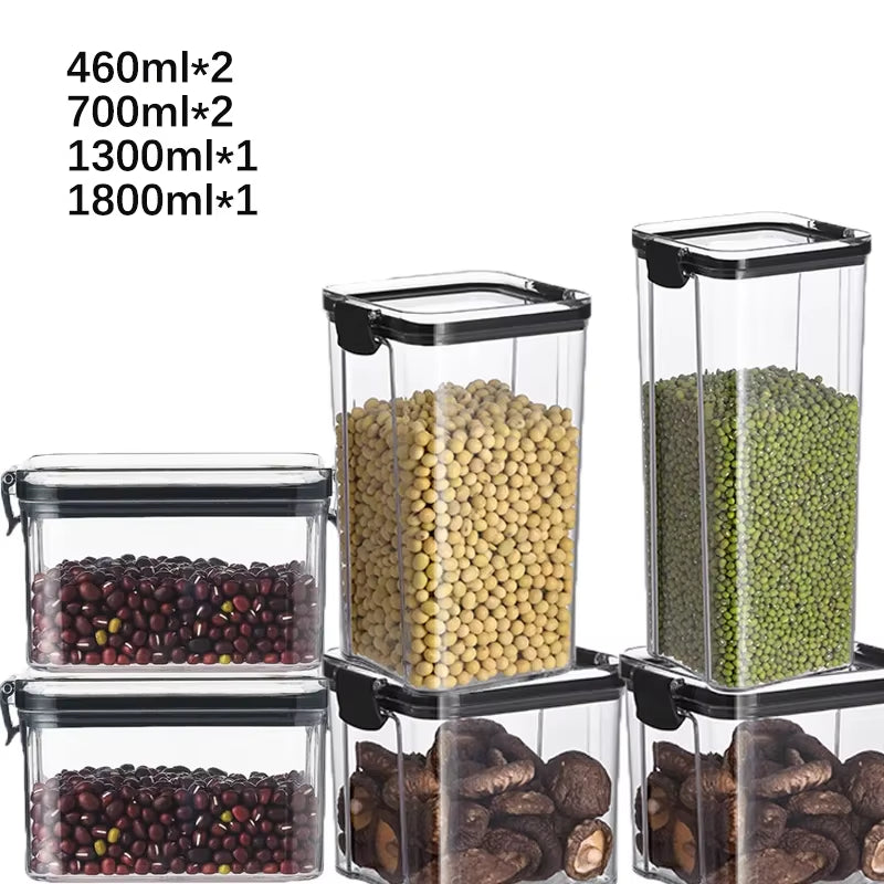 460-1800Ml Sets Stackable Kitchen Sealed Jar Plastic Food Storage Box Multigrain Tank Bottle Dried Fruit Tea Storage Containers