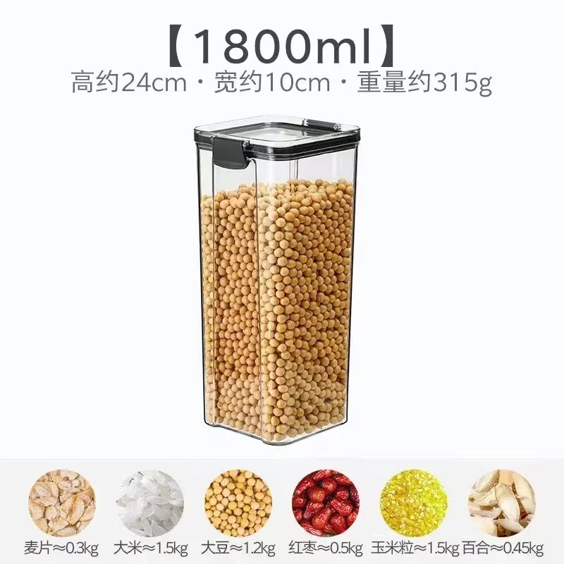 460-1800Ml Sets Stackable Kitchen Sealed Jar Plastic Food Storage Box Multigrain Tank Bottle Dried Fruit Tea Storage Containers