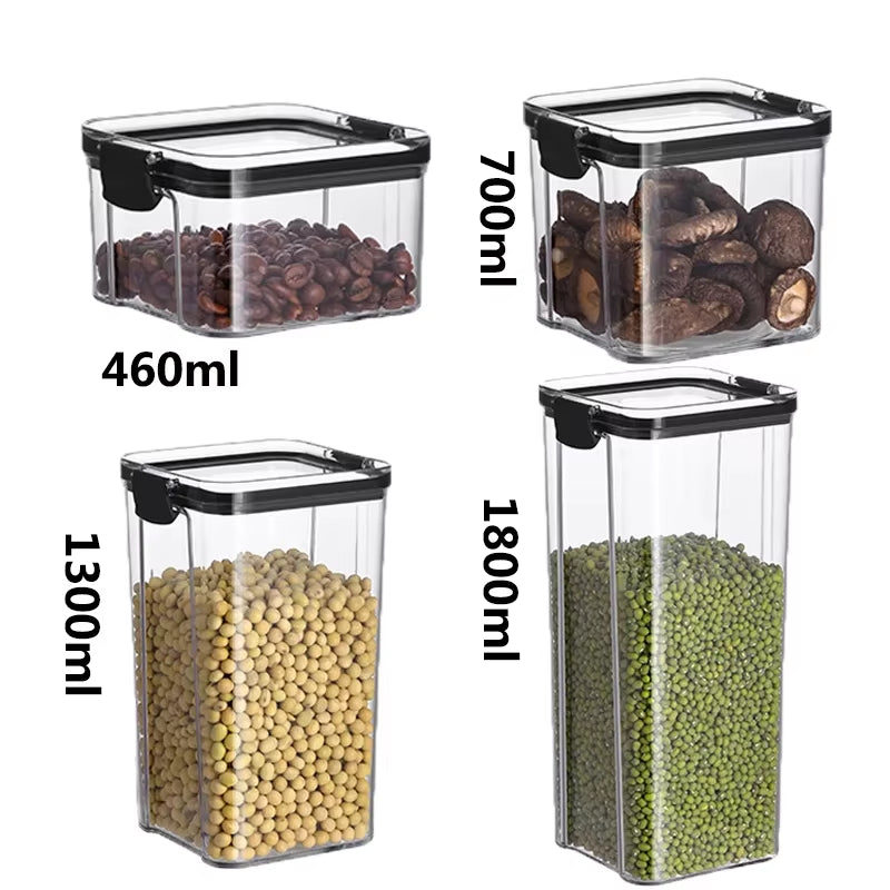 460-1800Ml Sets Stackable Kitchen Sealed Jar Plastic Food Storage Box Multigrain Tank Bottle Dried Fruit Tea Storage Containers