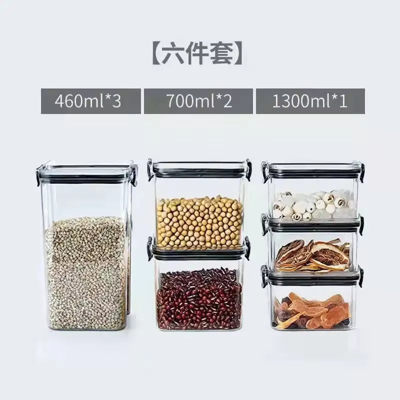 460-1800Ml Sets Stackable Kitchen Sealed Jar Plastic Food Storage Box Multigrain Tank Bottle Dried Fruit Tea Storage Containers