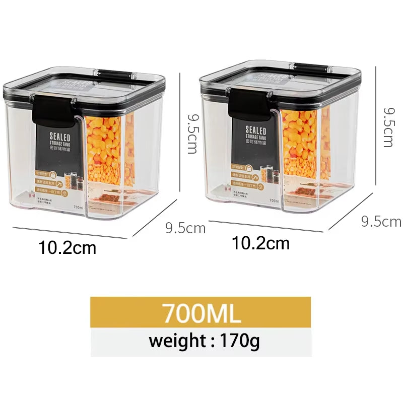 460-1800Ml Sets Stackable Kitchen Sealed Jar Plastic Food Storage Box Multigrain Tank Bottle Dried Fruit Tea Storage Containers