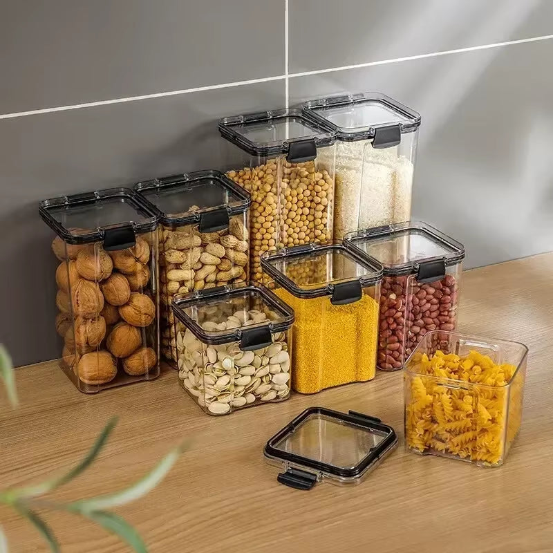 460-1800Ml Sets Stackable Kitchen Sealed Jar Plastic Food Storage Box Multigrain Tank Bottle Dried Fruit Tea Storage Containers